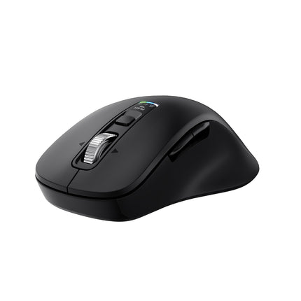 INFINMIND Wireless Bluetooth Silent Mouse, Equipped 2.4G USB and Two Bluetooth, Multi Device Programmable Mouse, 4 Way Navigation Wheel, for Computer, Laptop, MacBook, Tablet, iPad. (Black)
