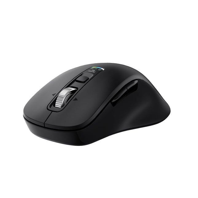 INFINMIND Wireless Bluetooth Silent Mouse, Equipped 2.4G USB and Two Bluetooth, Multi Device Programmable Mouse, 4 Way Navigation Wheel, for Computer, Laptop, MacBook, Tablet, iPad. (Black)