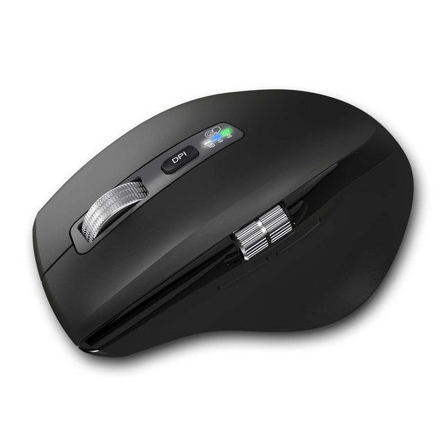 INFINMIND Wireless Bluetooth Side Scroll Mouse with Multi-Device, Ergonomic Computer Mice with Smart Flying Scroll, Quiet Click for Computer, Laptop, iPad, Tablet, MacBook (Black)