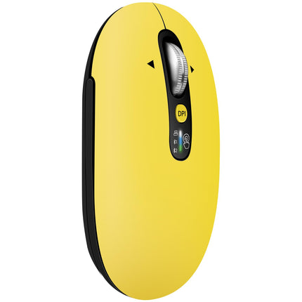Wireless Bluetooth Mouse-Battery,Multi Device Slim Portable Quiet Travel Mice,Plug&Play,4-Way Super Scrolling,± 3000 DPI,8 Buttons,Lightweight,Cordless for Computer,Laptop,Tablet,Mac,iPad,PC(Yellow)