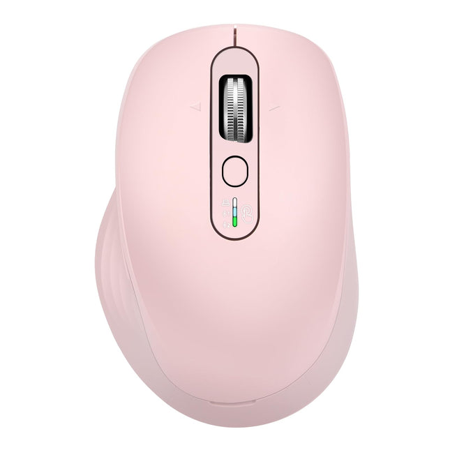 INFINMIND Wireless Bluetooth & USB Multi-Device Ergonomic Mouse Silent Click, 4-Way Scroll Wheel, Adjustable DPI, Office Cordless USB Mice, Mouse for Laptop/Coupmter/mac air/iPad (Pink)