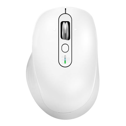 INFINMIND Wireless Bluetooth & USB Multi-Device Ergonomic Mouse Silent Click, 4-Way Scroll Wheel, Adjustable DPI, Office Cordless USB Mice, Mouse for Laptop/Coupmter/mac air/iPad (White)