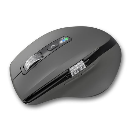 INFINMIND Wireless Side Scroll Mouse with Multi-Device, Ergonomic Computer Mice with Smart Flying Scroll, Quiet Click for Computer, Laptop, iPad, Tablet, MacBook (Grey)