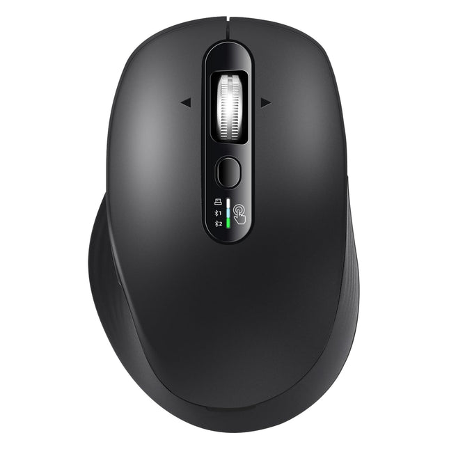 INFINMIND Wireless Bluetooth & USB Multi-Device Ergonomic Mouse Silent Click, 4-Way Scroll Wheel, Adjustable DPI, Office Cordless USB Mice, Mouse for Laptop/Coupmter/mac air/iPad (Black)