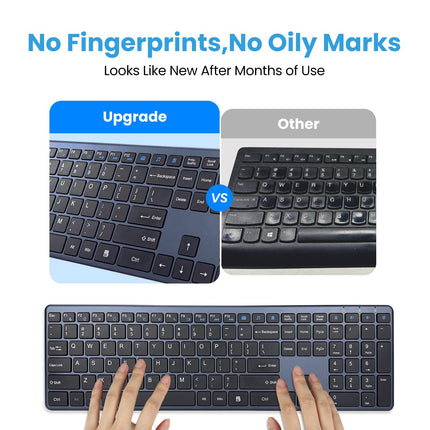 Wireless Keyboard-2.4G Ultra Slim Quiet Full Size USB PC Computer Keyboard,19 Multimedia Keys,Number Pad,Plug&Play,Lag-Free Ergo,Long Battery life for Desktop,Laptop,Smart TV,MAC,Windows,QWERTY