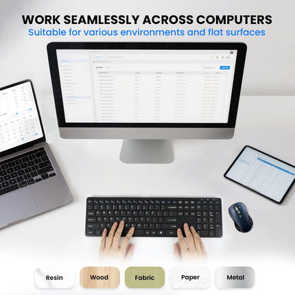 Wireless Bluetooth Mouse for Laptop,USB+BT×2,Quiet Ergo Computer Mouses,Metal 4-Way Super Scrolling,± 3200 DPI,Rechargeable,10 Buttons,Plug&Play,Multi Device Cordless Mice for iPad,Tablet,Mac,PC,Phone