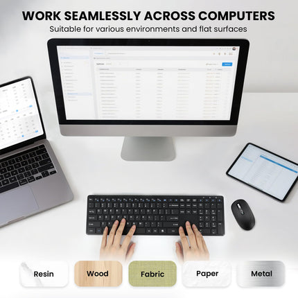 INFINMIND Wireless Bluetooth Mouse,Multi Device Ergo Full Size Mouses-Big Hand,Metal 4-Way Super Scrolling,± 3000 DPI,7 Buttons,Plug&Play,Quiet,USB Mice for Computer,Laptop,Tablet,Mac,iPad,Phone